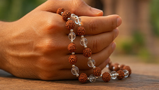 Rudraksha & Sphatik Mala